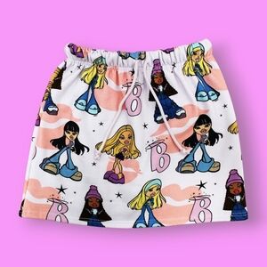 Cakeworthy x Bratz Print White Mini Sweat Skirt Size 3XL